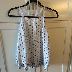 Maison Jules tank top in white with blue anchors